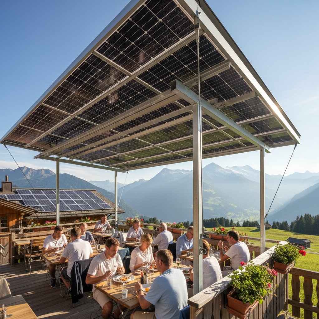 Photovoltaik-Module bei Sonnenschein